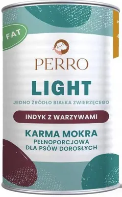 Zdjęcie produktu dla Karma mokra dla psa PERRO LIGHT Indyk z warzywami 400g
