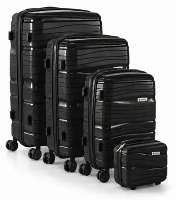 Produktbild von Berwin Reisekoffer Hartschalenkoffer Trolley Modell Torna Titan Schwarz 4er Set MS-19806