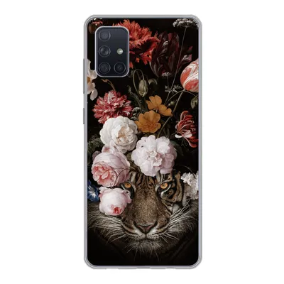 Produktbild von MuchoWow® Handyhülle Schutzhülle Hülle für Samsung Galaxy A71 Blumen - Jan Davidsz de Heem - Tiger - Gemälde - Stillleben - Alte Meister Silikon Softcase Handy Hülle - Kartenbesitzer