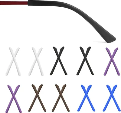 Produktbild von Brillenbügel Überzug Silikon, 10 Paare Brillen Antirutsch Überzug Brillen Ohrbügel Reparatur Ohrpolster Ersatzteile Brillenersatzzubehör für Metall DünNne Sonnenbrillen Brillenbeine (5 Farben)