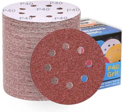 Productafbeelding van Schuurschijven 125mm 100 stuks korrel 40 Klittenband Aluminiumoxide Schuurpapier Rond