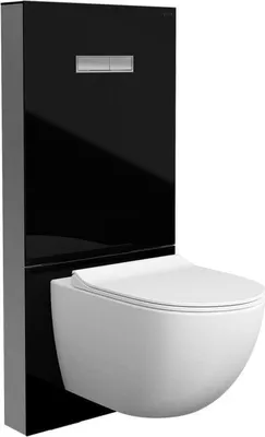 Produktbild von VITRA VITRUS Sanitärmodul für Wand-WC 3/6 l Spülkasten, Glasfront schwarz