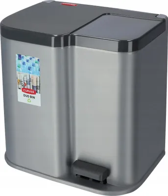 Obrázok produktu pre Odpadkový kôš - Odpadkový kôš s pedálom - Objem 21 l - Kovový vzhľad - Bezdotykový pedál - Do kuchyne/kúpeľne