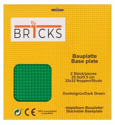 Produktbild von BR1CKS Baseplate Dark Green 32x32 2er
