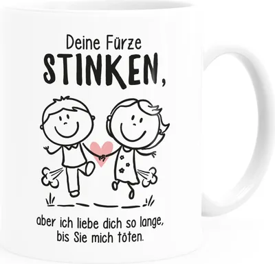 Produktbild von Kaffee-Tasse Deine Fürze stinken aber ich liebe dich Geschenk Freund Mann lustige Liebeserklärung Moonworks® weiß standard