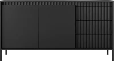 Produktbild von GrainGold Kommode Sorano - Kommode mit Schubladen und Türen - Sideboard, TV-Kommode - Kommode Schwarz