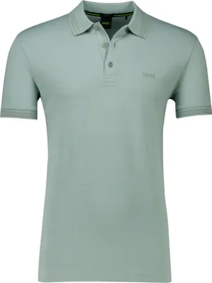 Produktbild von Boss Green Paddy Polo einfarbig grün Baumwolle normale Passform