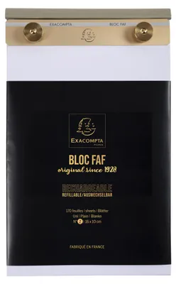 Image de Exacompta BLOC FAF COMPLET 16/10 N° 2 UNI Blanc 12112E