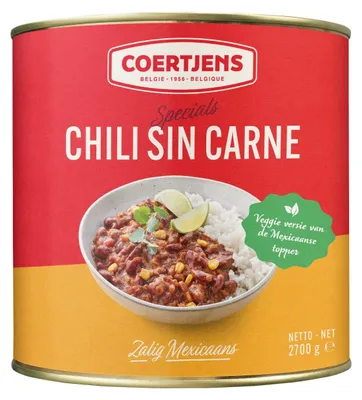 Produktbild von Coertjens Chili sin Carne 2700g – Würziger vegetarischer Chili-Eintopf