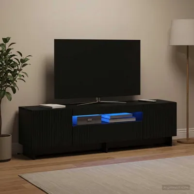 Obrázok produktu pre Maison Exclusive – TV skrinka s LED podsvietením, čierna, drevotrieska