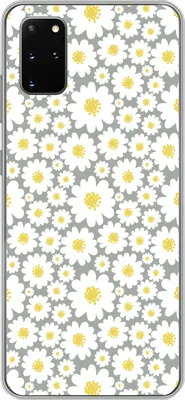 Produktbild von MuchoWow® Handyhülle Schutzhülle Hülle für Telefoonhoesje Samsung Galaxy S20 Plus Mädchen - Gänseblümchen - Blumen - Muster - Mädchen - Weiß - Kinder - Kinder Silikon Softcase Handy Hülle - Hartschale
