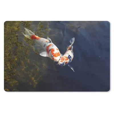 Produktbild von MuchoWow® Schreibtischunterlage Zwei Koi-Karpfen im Wasser 60x40 cm - XXL Mauspad - Großes Mauspad