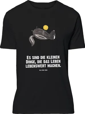 Produktbild von Mr. & Mrs. Panda Größe M T-Shirt Stinktier Ball - Schwarz - Geschenk, Weisheit, Wildtier, Herren, Tshirt, mit Spruch, Raubtier, Stinker, Skunk, Shirt