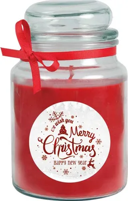 Image de Bougie parfumée en pot - Noël rouge - Bonbon 500gr ( 110h )