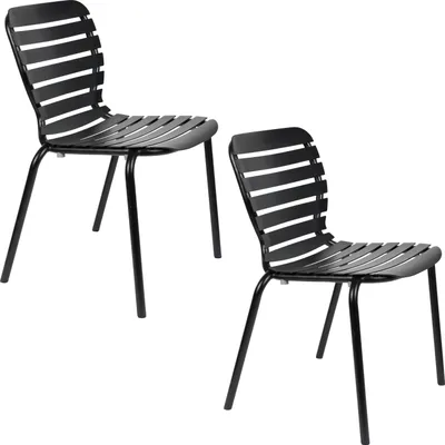 Produktbild von Zuiver Vondel Gartenstuhl Schwarz - 2 er Set