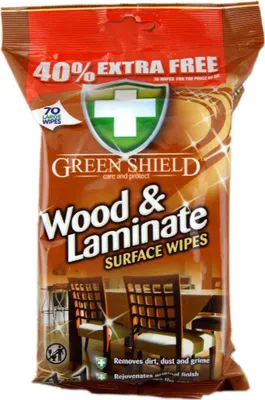 Productafbeelding van Green Shield reinigingsdoekjes voor hout en laminaat, 70 stuks.