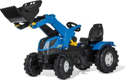 Produktbild von Rolly Toys Trettraktor New Holland + Frontlader, Sitz verstellbar, Flüsterreifen
