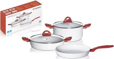 Produktbild von Pyramis Ceratech Weiss-Kochtopfset 014000801 5-teilig