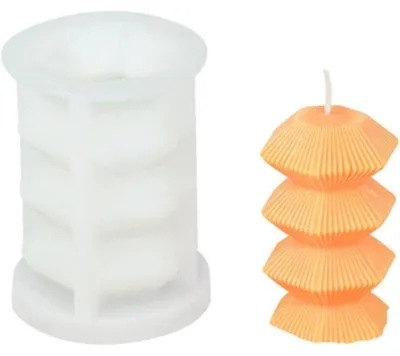 Produktbild von Kerzengießform Turmform 3D Silikon Geometrisch für Kerzenherstellung 1 Stück