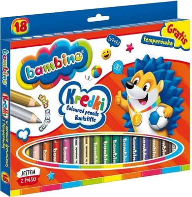 Zdjęcie produktu dla Kredki Bambino 18Kol Jumbo +Temp 0348 A''8