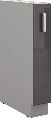 Produktbild von Küche Bianca Grey Hochglanz Grau Unterschrank 15 cm Schrankauszug Küchenschrank