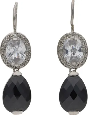 Produktbild von Ohrhänger Silber 925 Zirkonia schwarz JL30-06-4446 JuwelmaLux