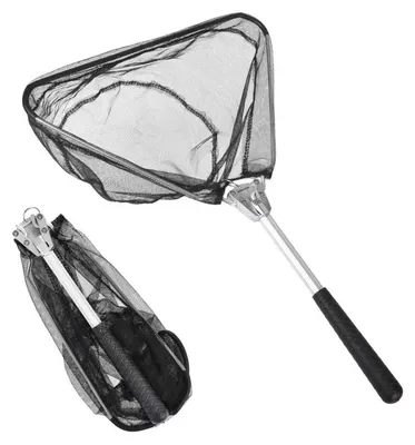 Imagen del producto de Red de pesca plegable, de nylon, con dimensiones de 30 x 30 cm y una profundidad de 20 cm, ideal para la pesca