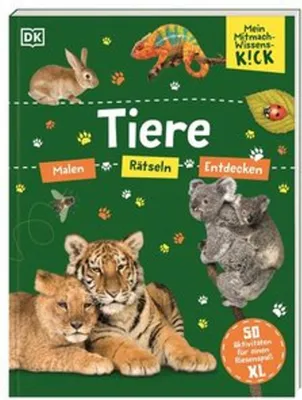 Obrázok produktu pre Mein Mitmach-Wissens-K!ck - Zvieratá - Maľovanky-puzzle-objavovanie