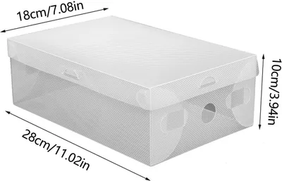 Image de 20Pcs Boîtes à chaussures transparentes Organisateur de chaussures empilable en plastique Rangement Boîte à chaussures en plastique