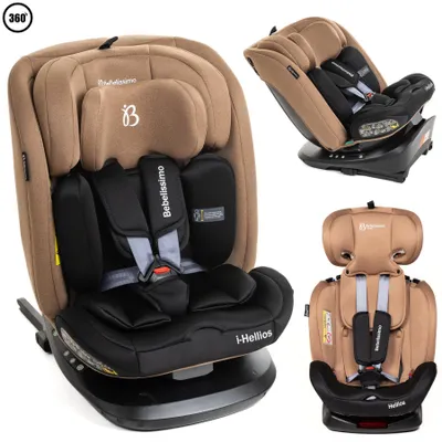 Image de Bebelissimo - Hellios - Siège enfant 40-150 cm - 360° - RWF/FWF - ISOFIX - TOP TETHER - Harnais 5 points - Appuie-tête réglable - beige
