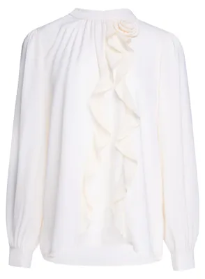 Produktbild von Damen Bluse weiss Größe S reguläre Passform klassischer Stehkragen