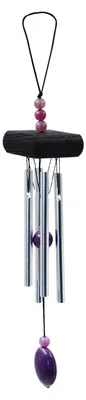 Produktbild von Windspiel aus Aluminium mit melodischen Klängen, Gartendekoration, für Hof, Veranda, Heimdekoration (schwarz, 10,63 × 1,57 cm)