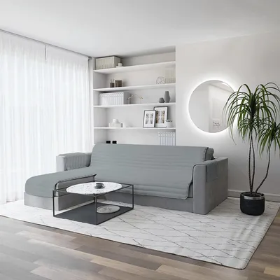 Couchauflage, wasserdicht, doppelseitig, Grau 240 cm, Mikrofaser