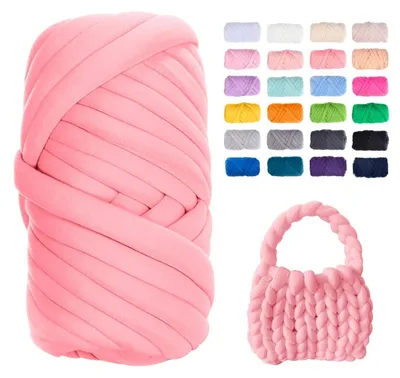 Image de Fil de laine épais, 500g, couleur rose, longueur 18 mètres, idéal pour le tricot et le crochet de vêtements