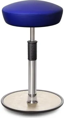 Produktbild von Sitz- Stehhocker Free Tall Hutsitz Boxmark Leder blau chrom /cremeweiß.