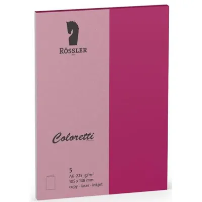 Produktbild von Rössler Papier 220706546 Coloretti Doppelkarte - A6 hoch, 5 Stück, amarena