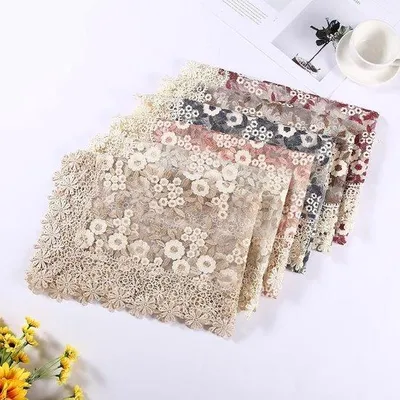Obrázok produktu pre Vintageová polyesterová obrus, 85 x 85 cm - elegantný obrus na slávnostný stôl - pranie v práčke - dekorácia na stôl