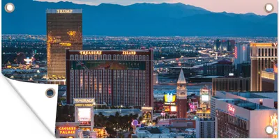 Obrázek produktu pro MuchoWow® Zahradní plakáty - Las Vegas - Strip - večer - 40x80 cm - Zahradní dekorace