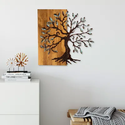 Produktbild von Wallity, Agac 5, Wanddeko, Nussbaum, Metall, 58 x 58 cm