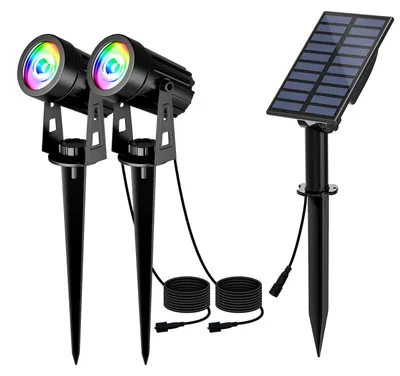 Produktbild von Set von 2 LED Solar Gartenlampen mit Farbwechsel