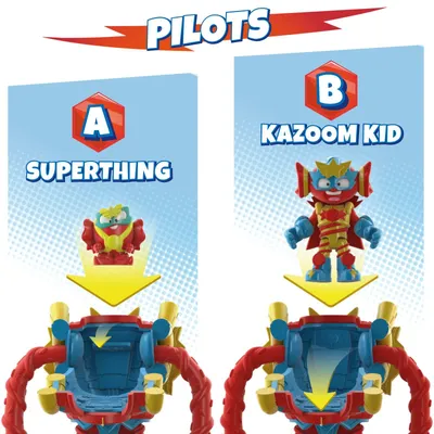 Produktbild von SUPERTHINGS Superbot Sugarfun - Gelenk-Roboter Held mit formbaren Armen und Kampfzubehör inkl. 1 Kazoom Kid und 1 SuperThing Exclusiv