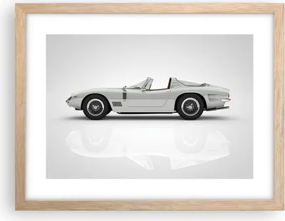 Produktbild von Gerahmtes Poster - Rahmen in heller Eiche - Sportlich Auto Vintage - 40x30 cm - Wand Bild - Wanddeko - Wandbilder - Kunstposter - Wandposter - Bilderrahmen - Bilder - Kunstdruck - P2NAA40x30-4872