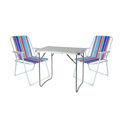 Produktbild von 3-teiliges Campingmöbel Set Outdoor Campingstuhl Tisch Aluminium