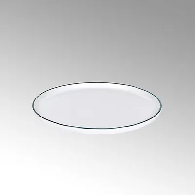 Produktbild von Lambert Piana Teller Porzellan, D 21,5 cm, Nachbildung Rand weiß / basalt 21381