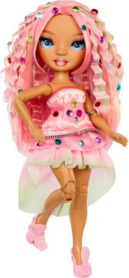 Image de Poupée Mannequin Rainbow High Be Dazzling, Adeline Rose, 28 cm, Avec applicateur de strass et accessoires