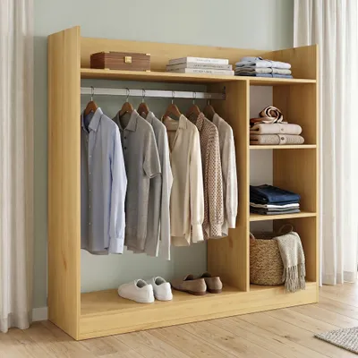 Zdjęcie produktu dla VCM Szafa VCM Palosa, wys. 115 x szer. 118 x gł. 35 cm, z drążkiem na ubrania i półkami Otwarta szafa – Palosa M
