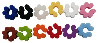 Produktbild von INF Weinglasmarkierer Set 12 Farben Silikon Pflaumenblüte 2.1cm für Partys