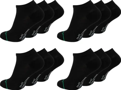 Produktbild von Paolo Renzo Bambus Sneaker Socken Damen & Herren 12 Paar 35/38 Schwarz