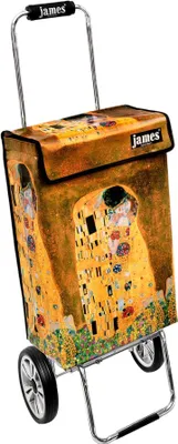 Produktbild von James Einkaufstrolley - KLIMTKISS - stabiler Einkaufswagen mit individuellem Design - einfarbig: braun in Ausführung: Chrome19