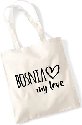 Produktbild von Huuraa Jutebeutel Bosnia my love 10 Liter Natural Baumwolle Tasche Geschenkidee